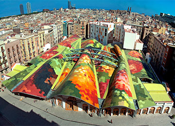 Roof of the Santa Caterina market hall in Barcelona, 2004 © Cerámica Cumella