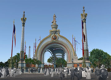 VR reconstruction of the Porte Monumentale from 1900 © Porzellanikon / LeMog